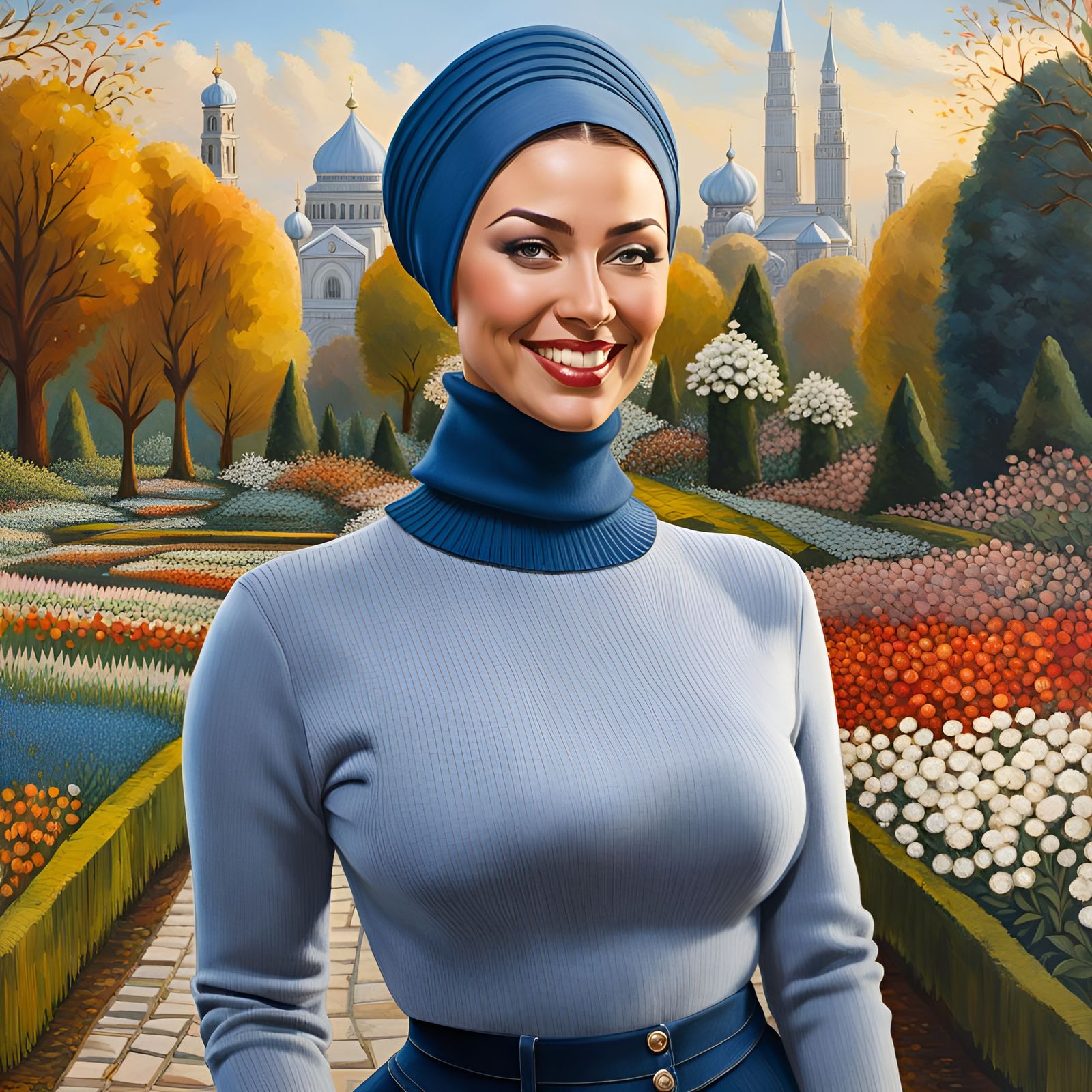 Elegant Urban Explorer in Mystic Garden