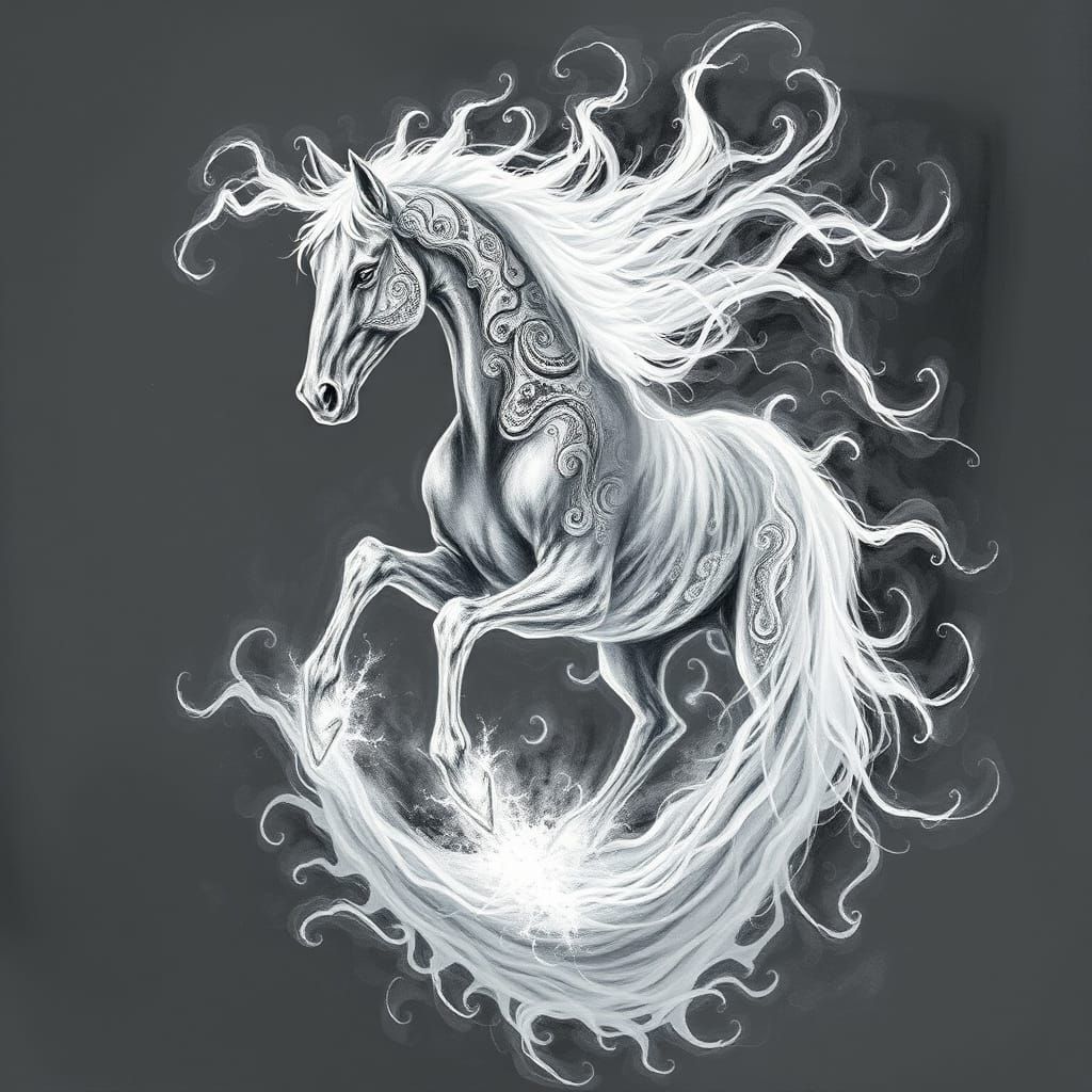 Ethereal Wraith Horse in Dreamlike Atmosphere