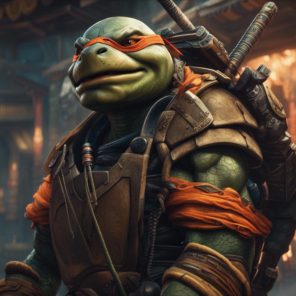 Ninja Turtle Samurai Armor: Epic Digital Painting