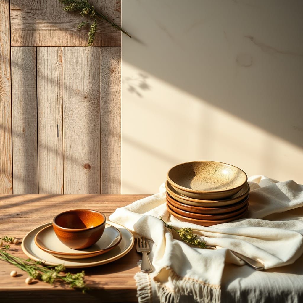 Cozy Food Styling Scene with Rustic Charm