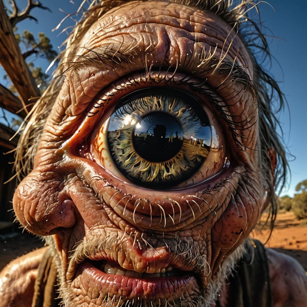 Disturbingly Realistic Hillbilly in Australian Outback