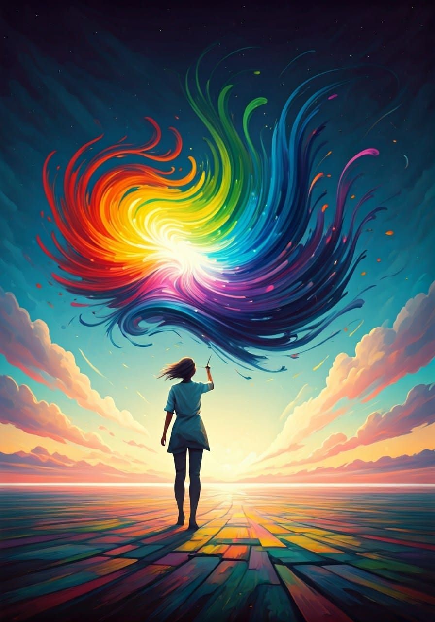 Abstract Artist Paints the Wind in Vibrant Colors