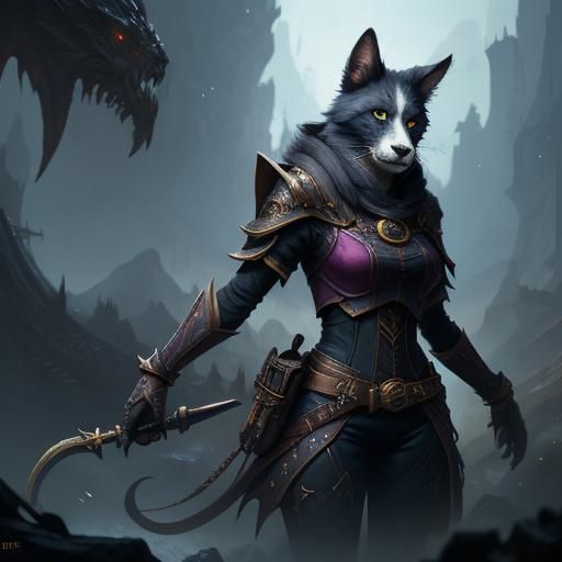Detailed Matte Painting of a Female Furry