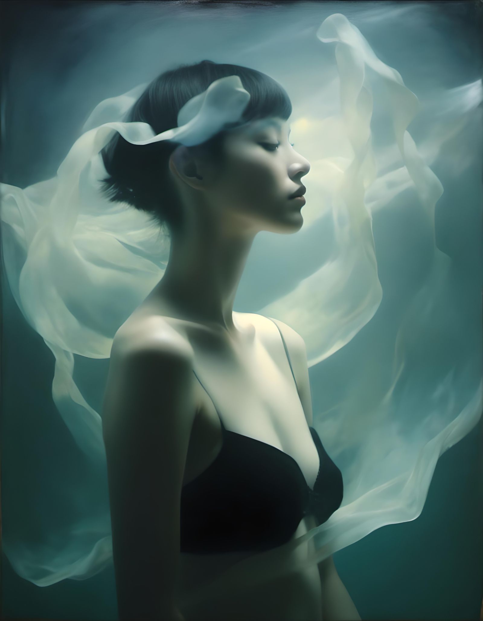 Tonalist Wave Double Exposure with Lightrays