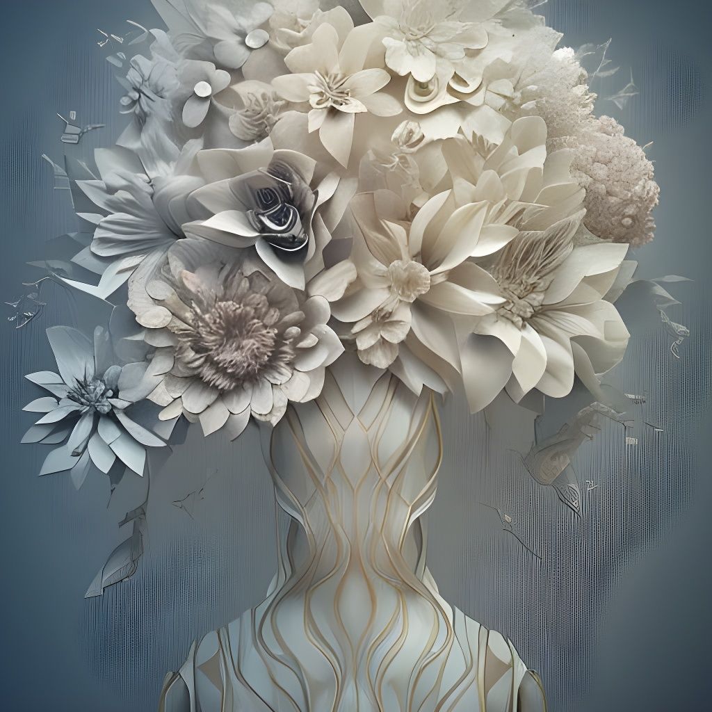 Hyperdetailed Papercraft Flowers in Dynamic Lighting