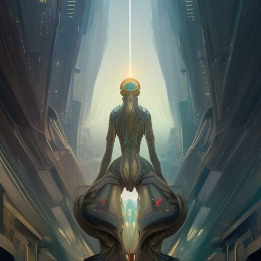 Majestic Alien Humanoid Portrait in Hyperdetailed Style