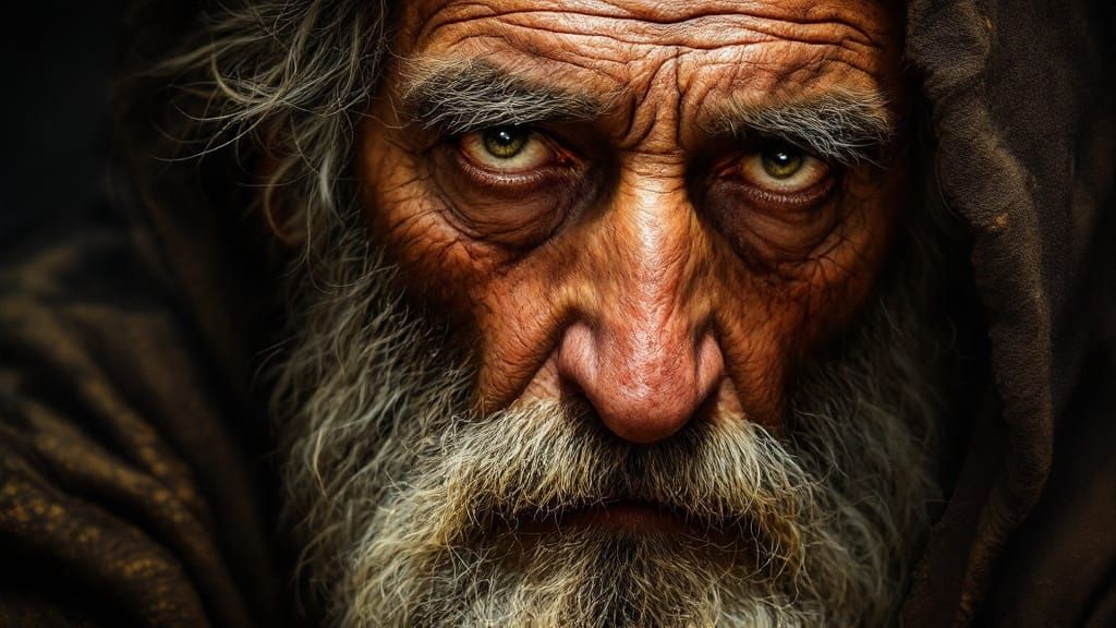 Oil Painting Portrait of a Wise Jewish Prophet