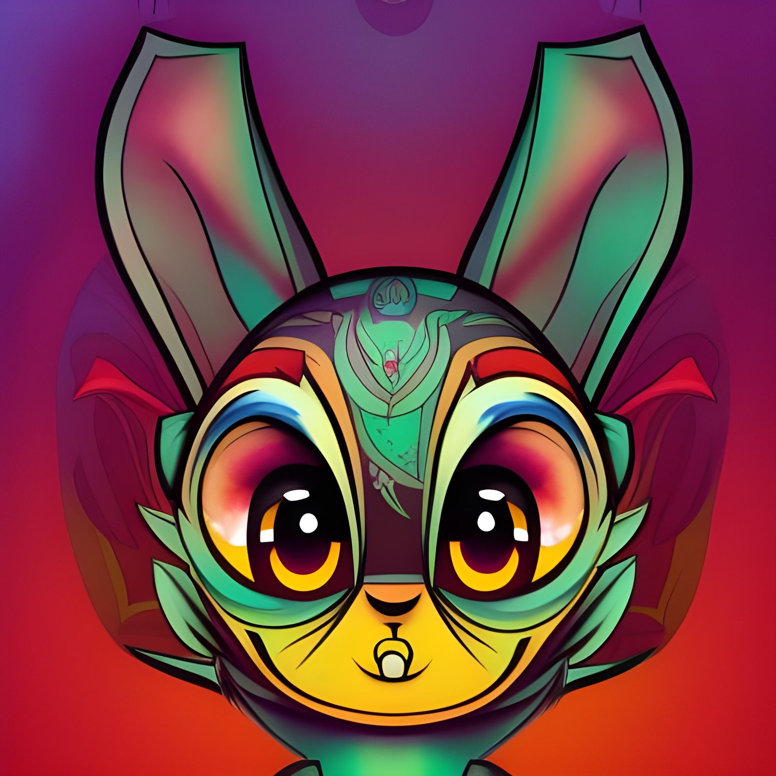 Colorful Tattoo of Thumper with Cute Eyes