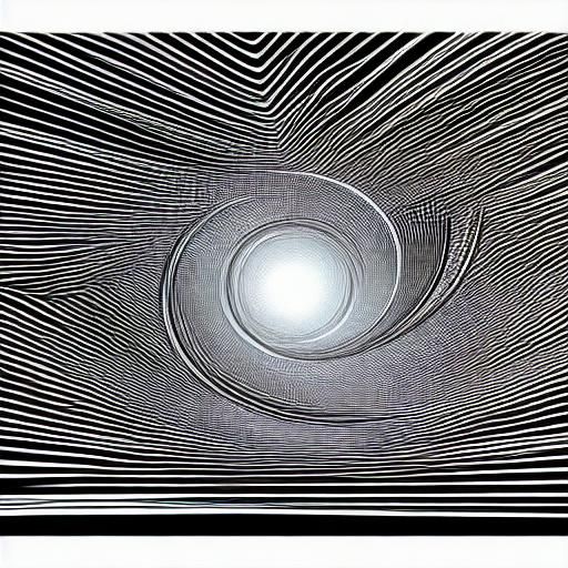 Monochromatic Wormhole Line Art Vector