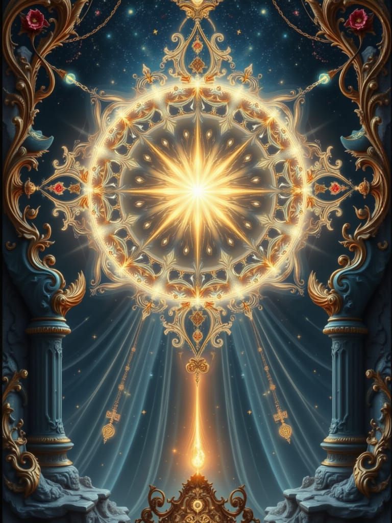 Celestial Choir of Light and Sound in Cosmic Orbit