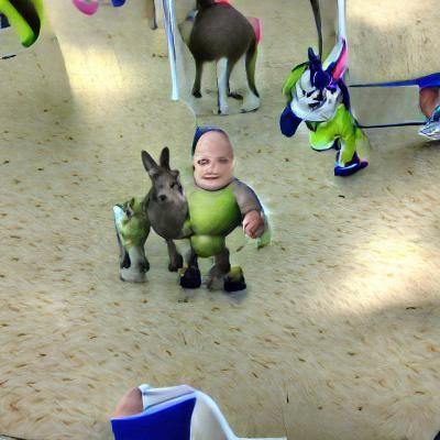 Shrek and Donkey's Baby: A 3D Render