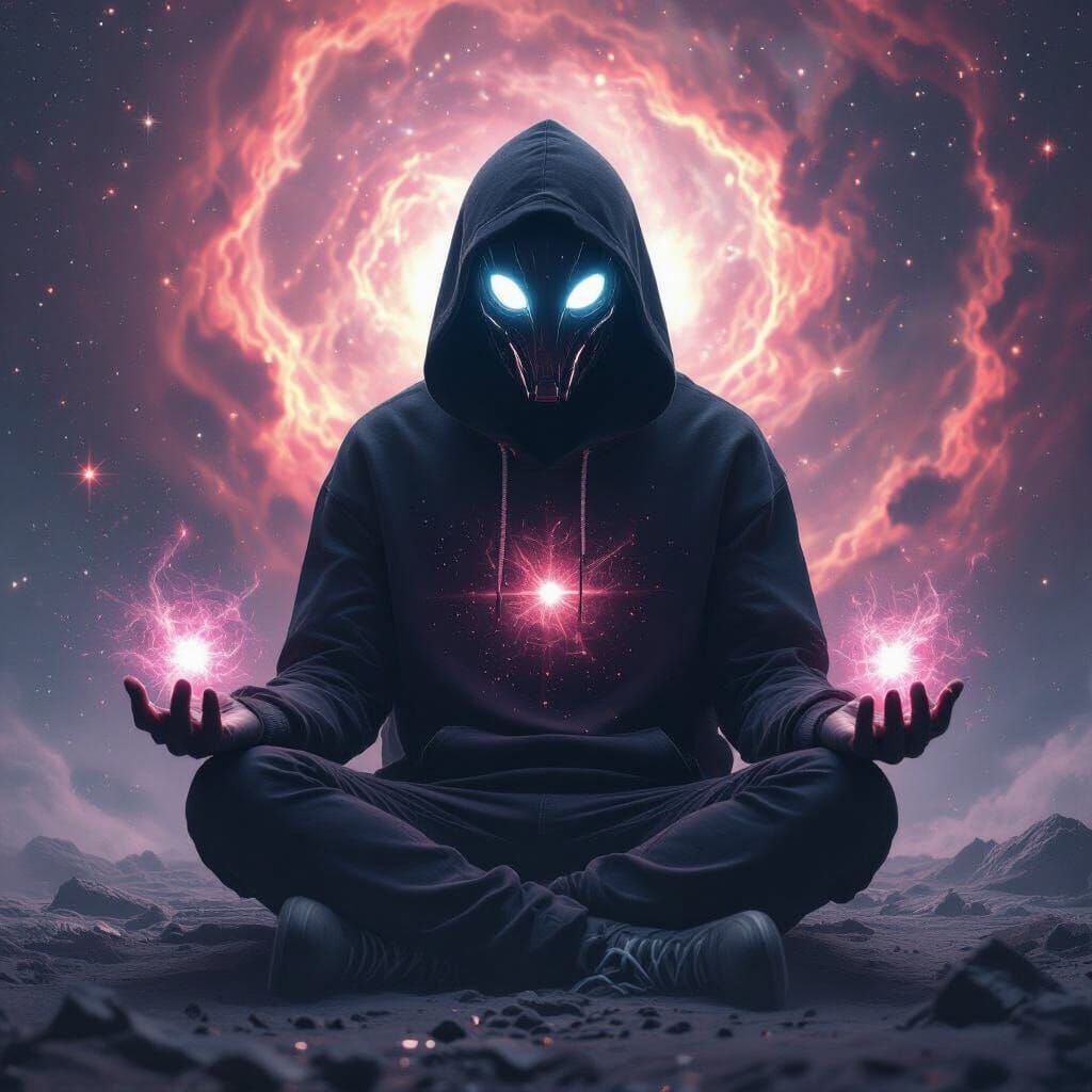 Cosmic Entity in Star Galaxy Vortex, Biomechanical Style