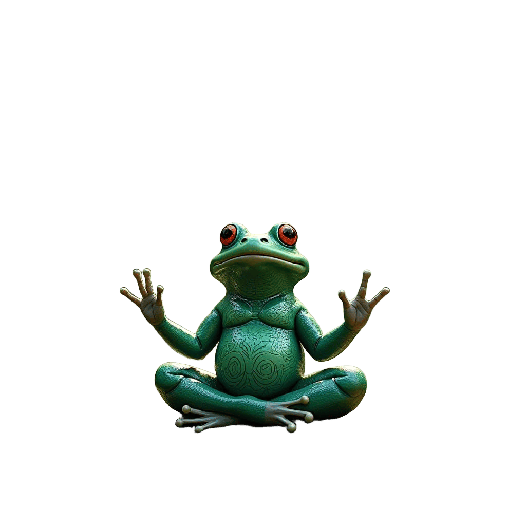 Meditating Yogi Frog in Lotus Pose