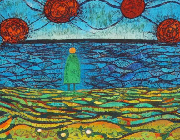 The Lonely Sailor: Abstract Expressionist Seascape