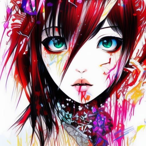 Anime Style Portrait of a Beautiful Japanese Woman