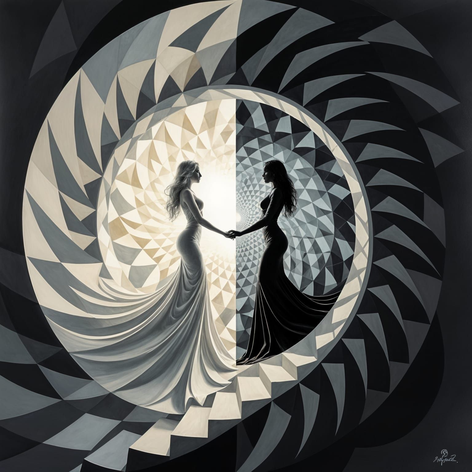 Surreal Yin-Yang: Vertigo-Inspired Optical Illusion
