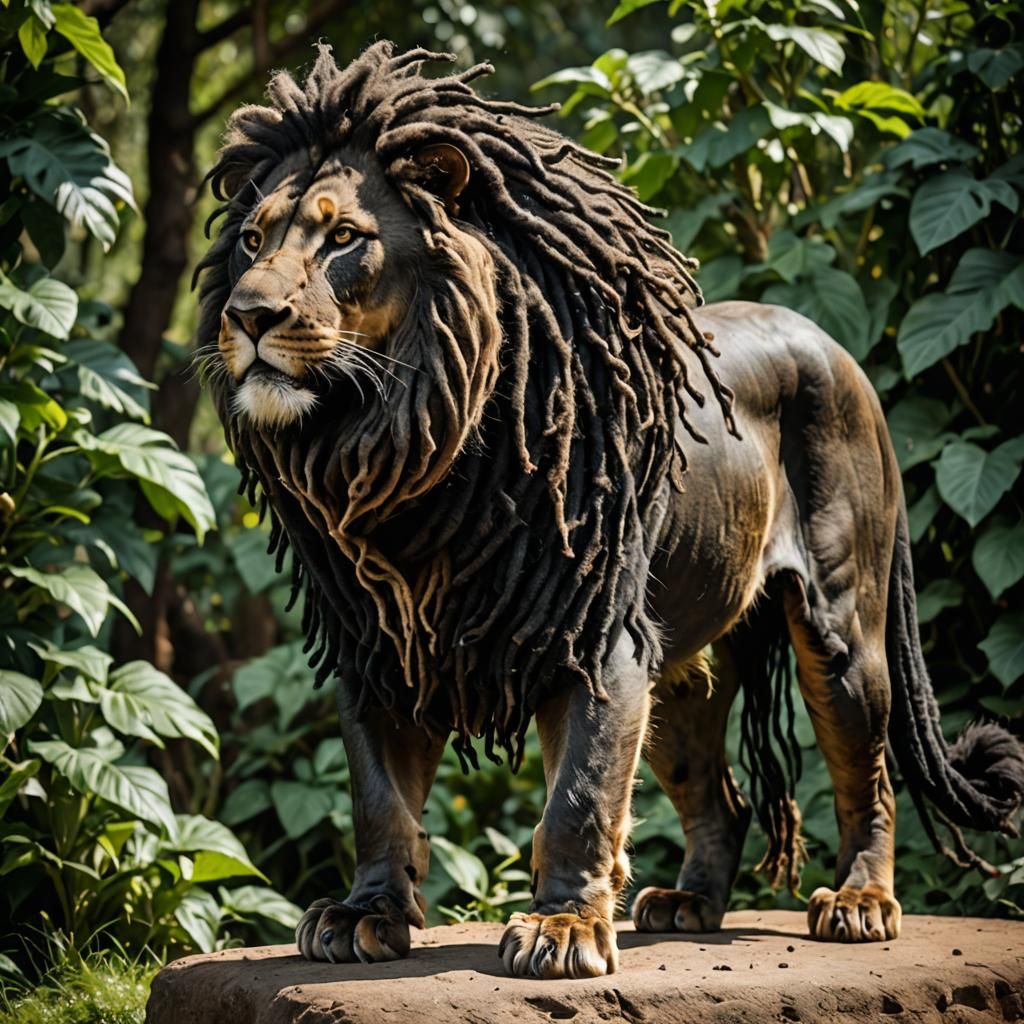 LION WITH DREADLOCKS