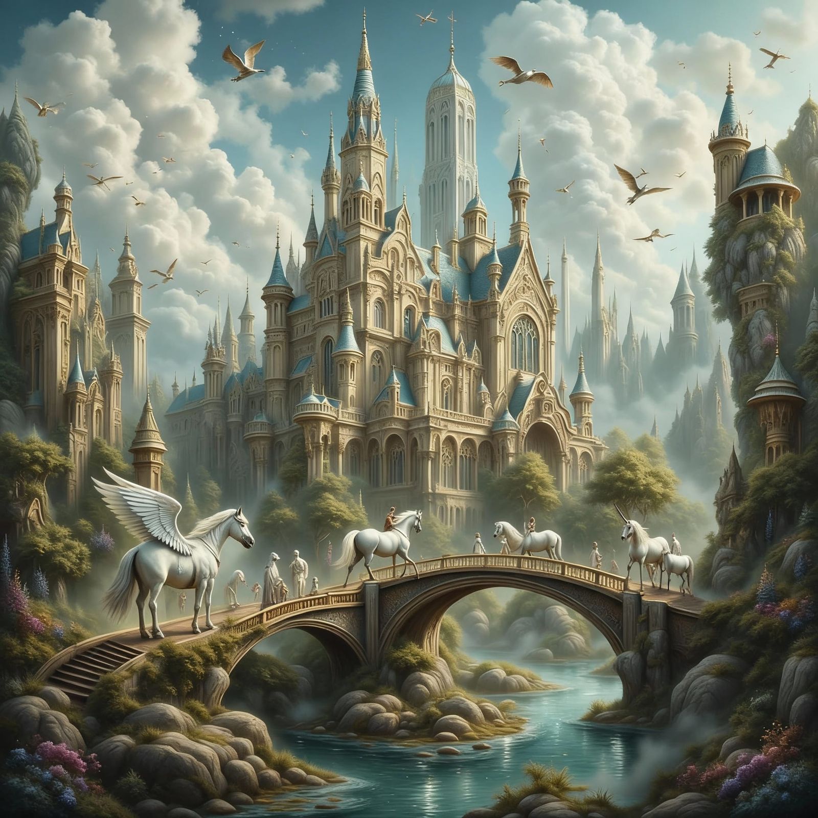Majestic Ivory Palace on Cloud Land