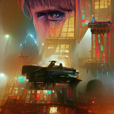 Neon Cityscape in Cyberpunk Style