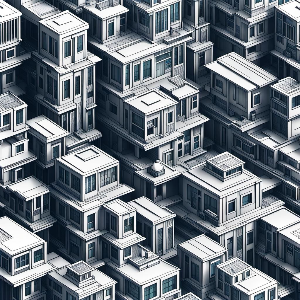 Abstract Vector Fractal with 3D Shading