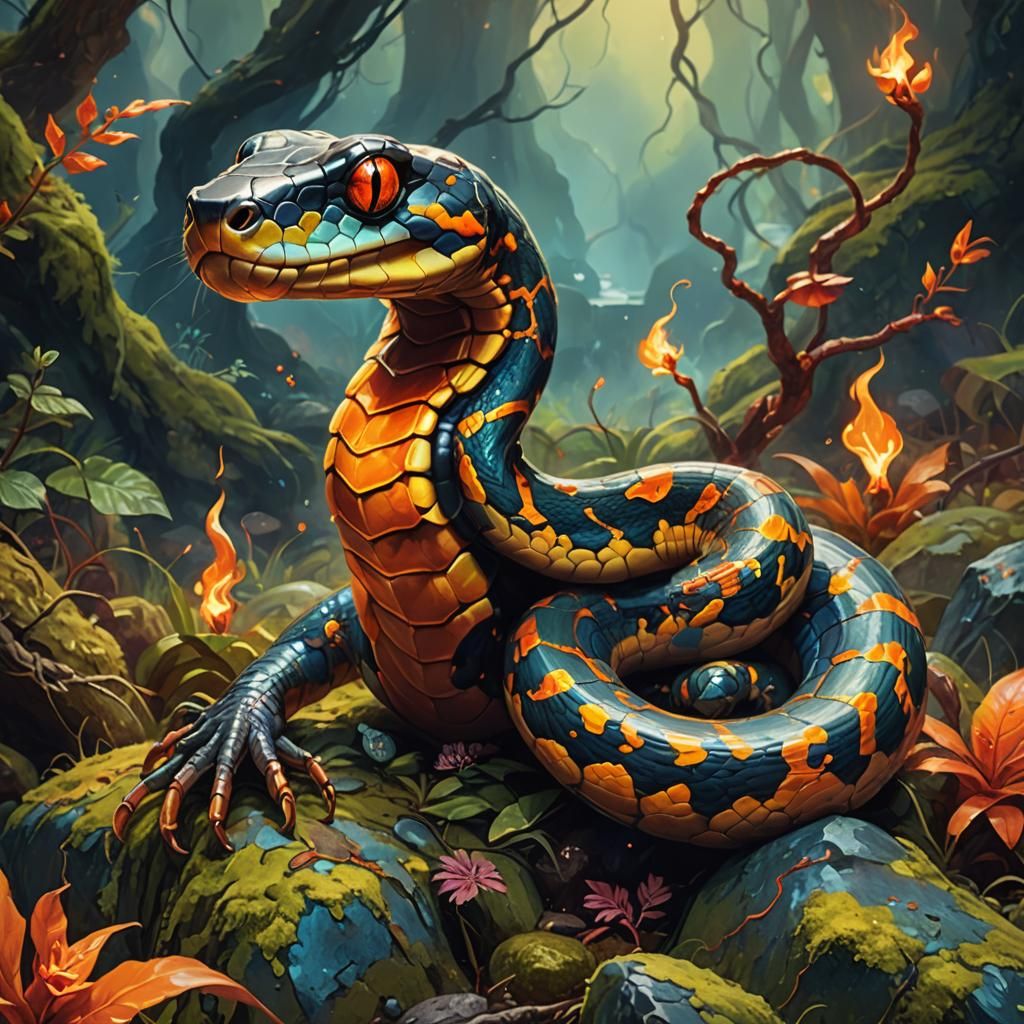 Snake-Ant Hybrid Concept Art in Oil Painting Style