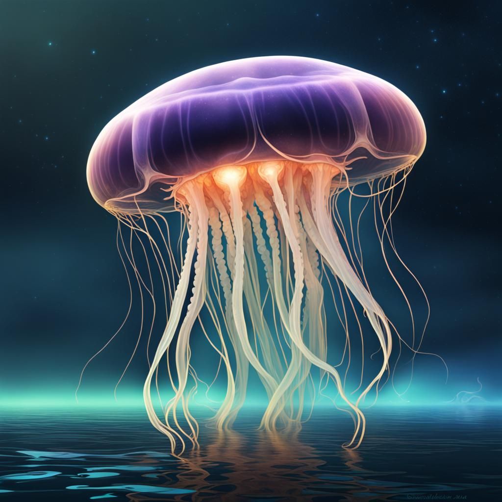 Otherworldly Alien Jellyfish Generated by AI