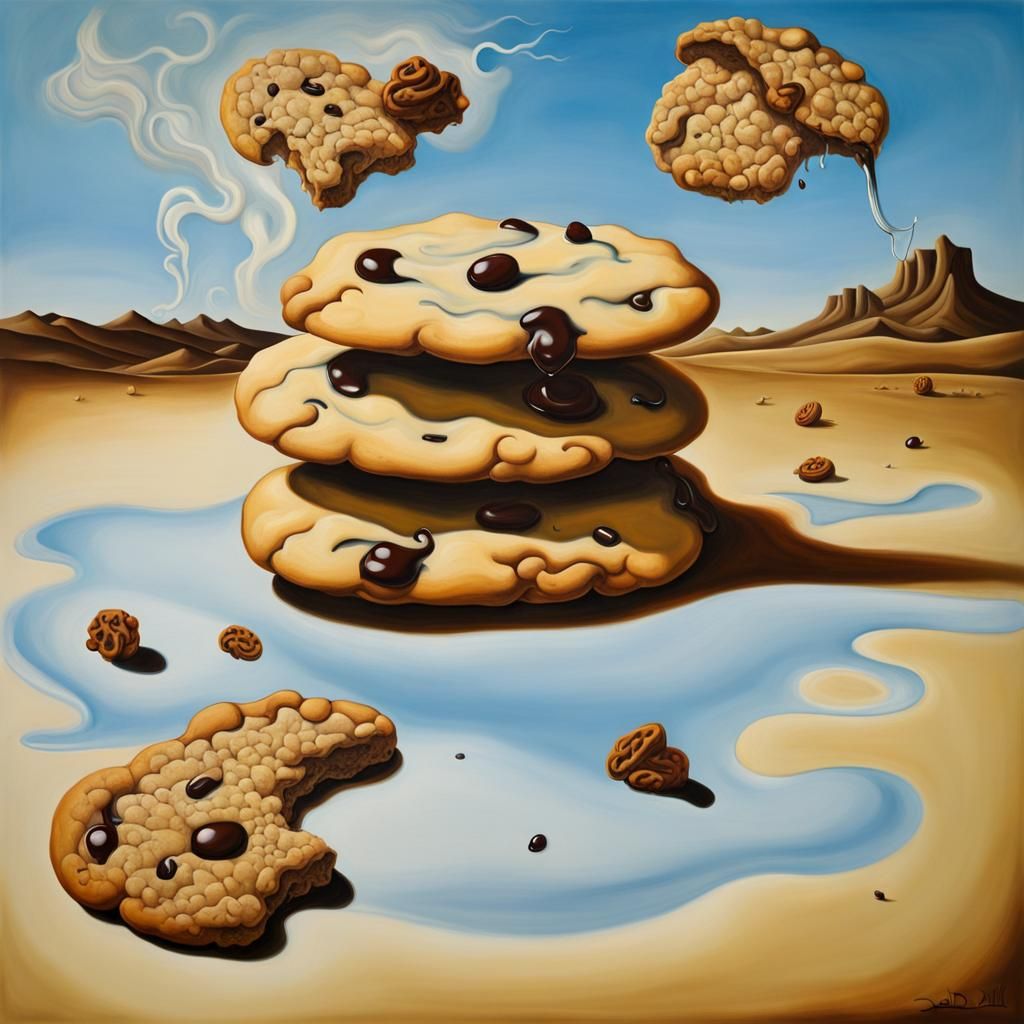 Surreal Melting Cookies in Salvador Dali Style