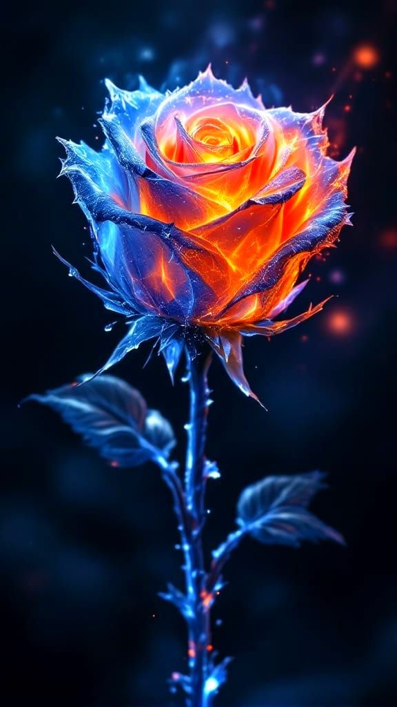 Ethereal Rose Masterpiece in Dark Fantasy Style