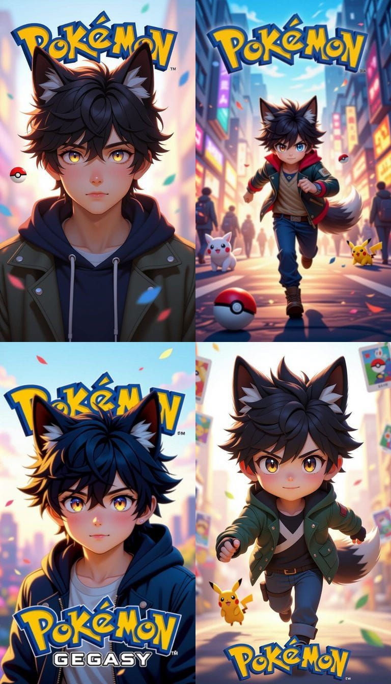 Anime Portrait of Man with Wolf Ears in Manga Style