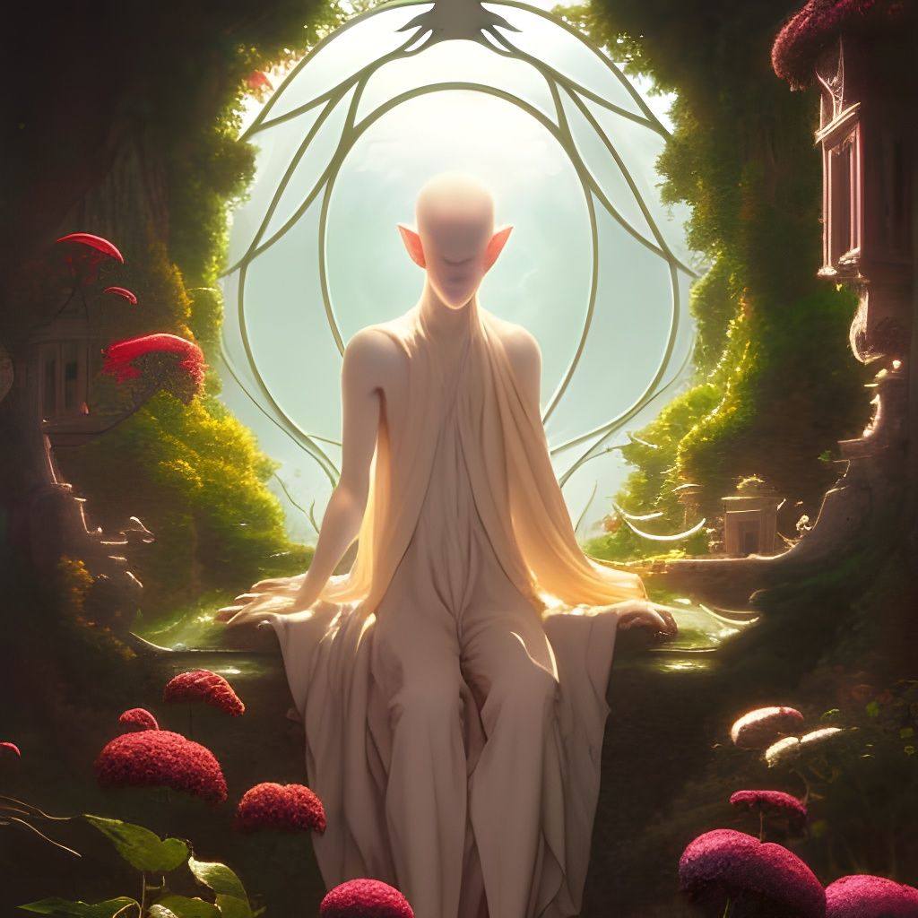 Pale Man in Art Nouveau Studio Ghibli Style