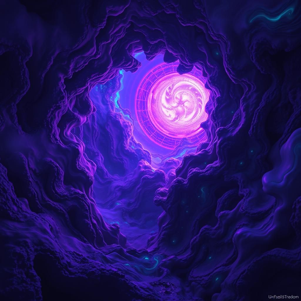 Surreal Biomechanical Dreamscape in Electric Blues