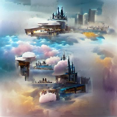 City Floating in the Clouds: Beautiful Concept Art