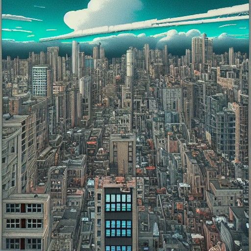 Foam Cityscape Rooftop View: Fantasy Album Art