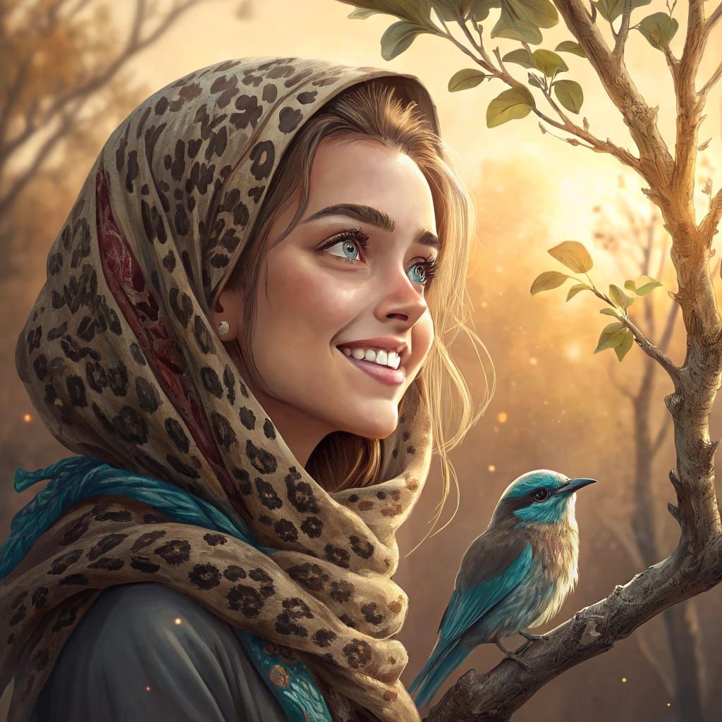 Portrait of a Young Lady in a Golden Renaissance Style