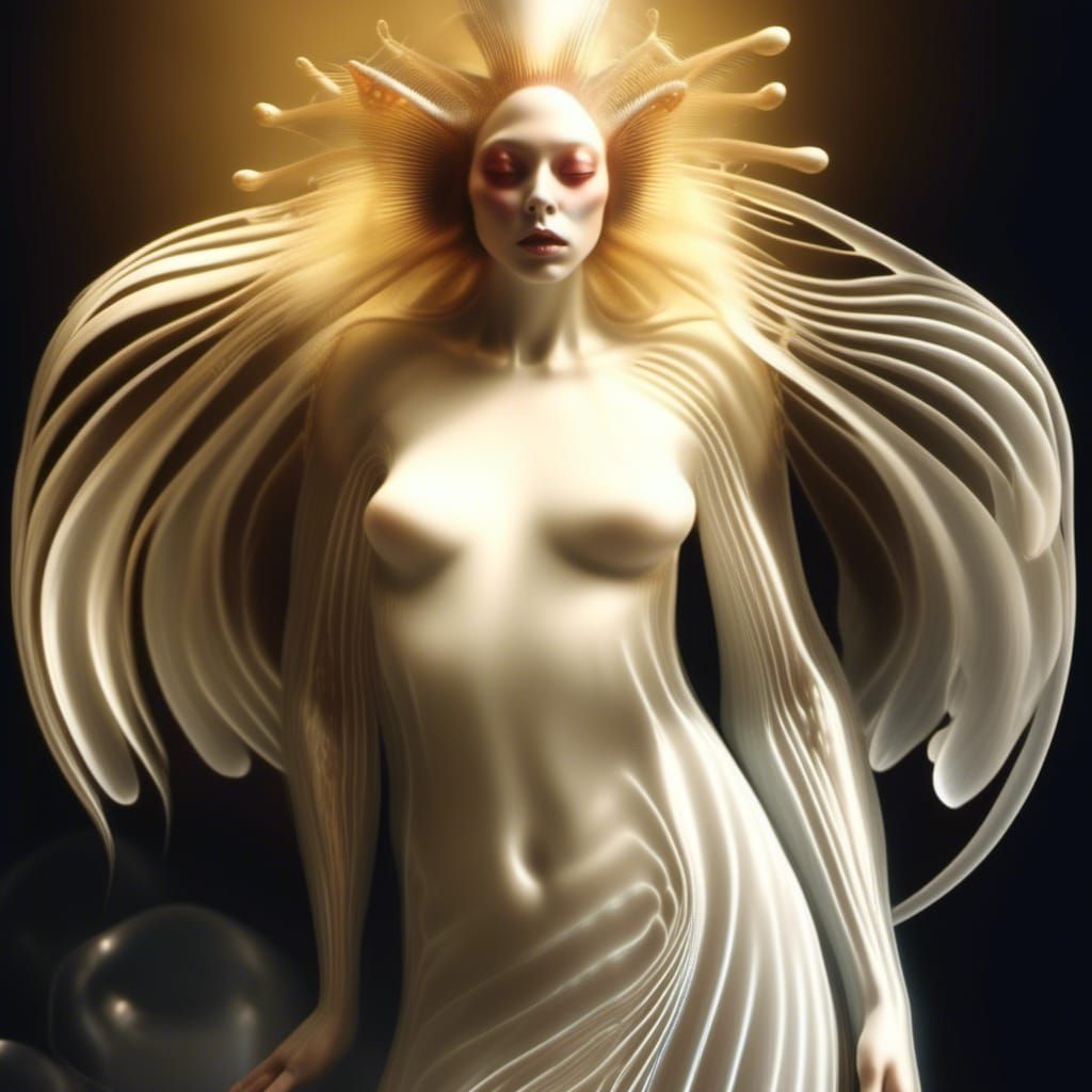 Magical Alien Beings in Surreal Landscape