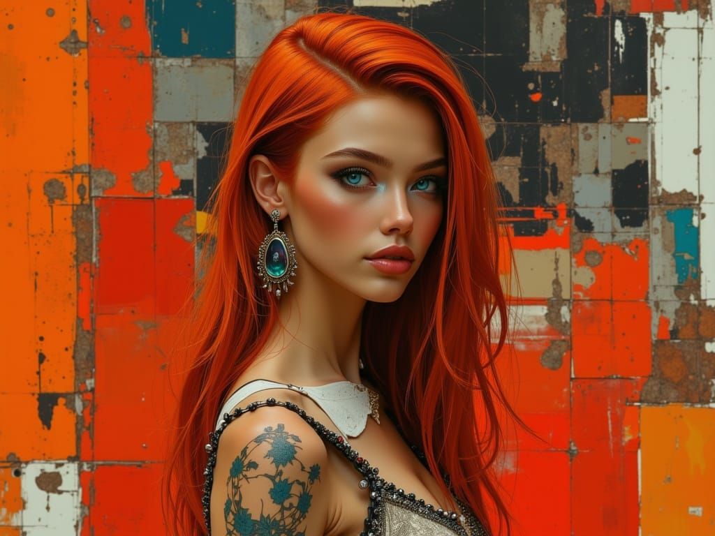 Gynoid Idol in Dynamic Pose, Realistic with Neon Blue Eyes