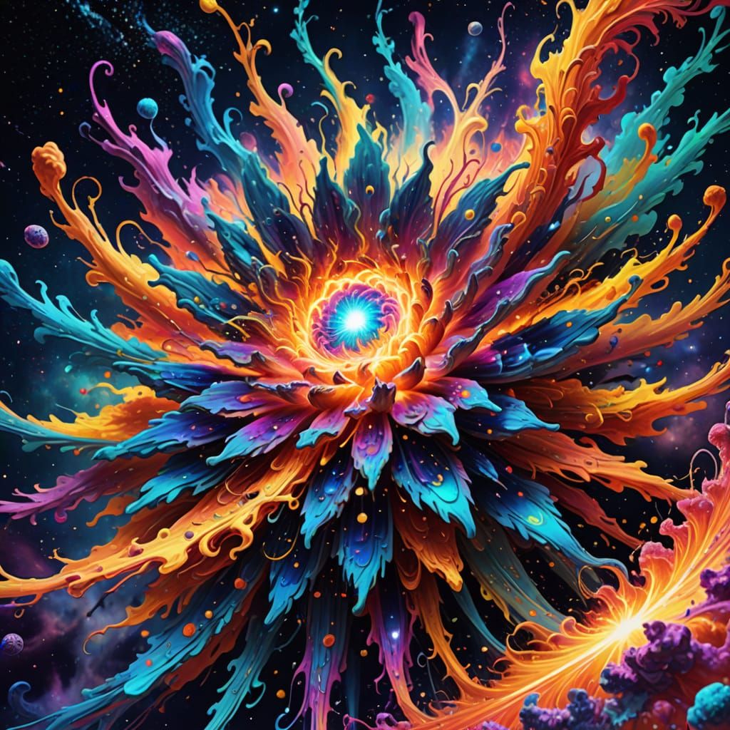 Astral Cosmic Entity Erupts in Psychedelic Colors