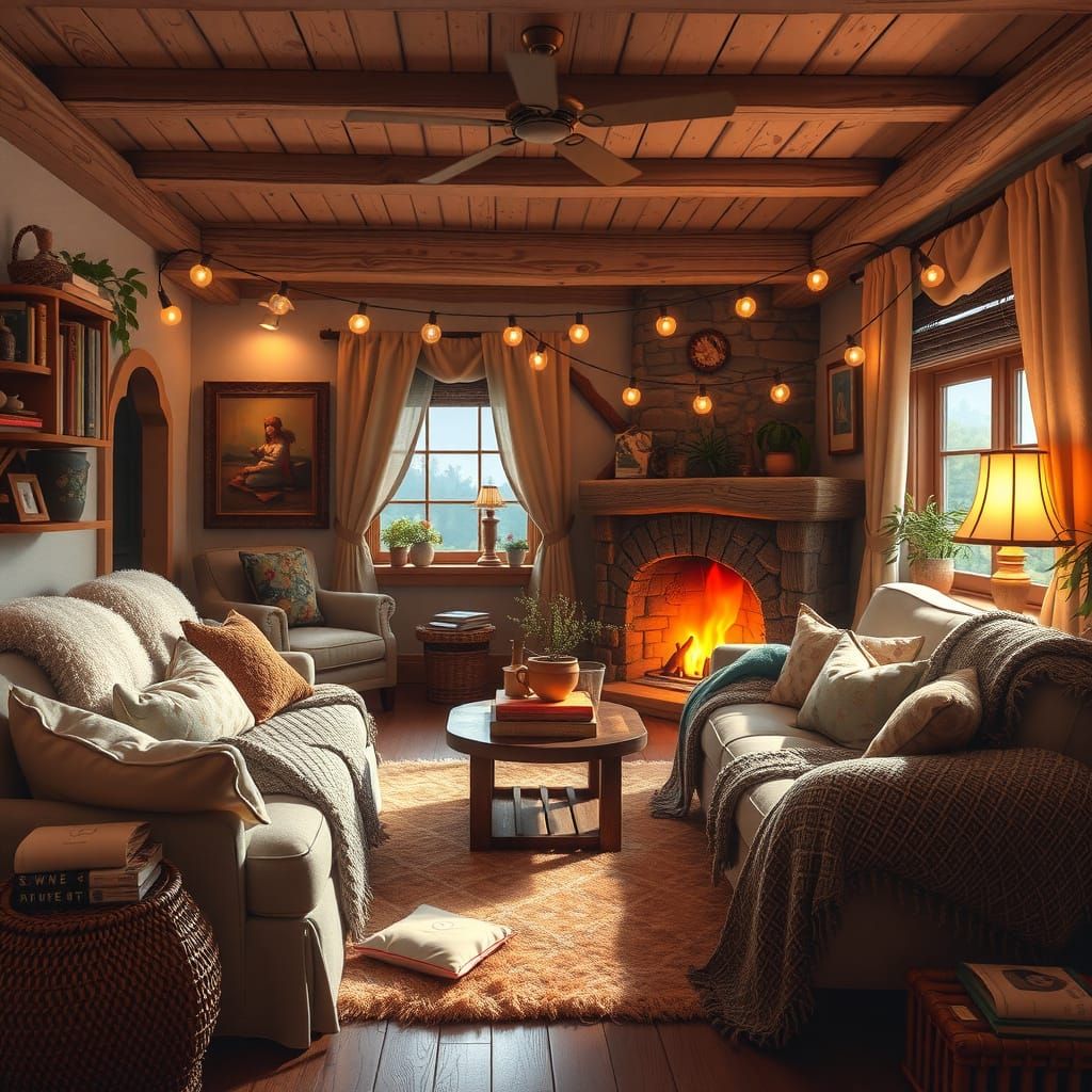 Cozy Living Room in Whimsical Dreamy Style