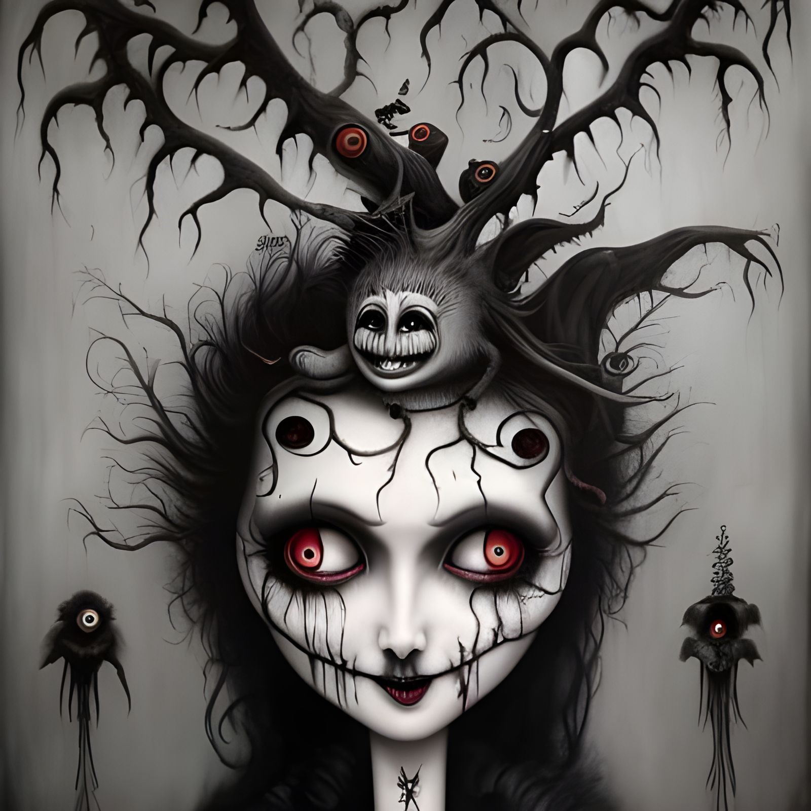 Surreal Eerie Circus in Tim Burton Style