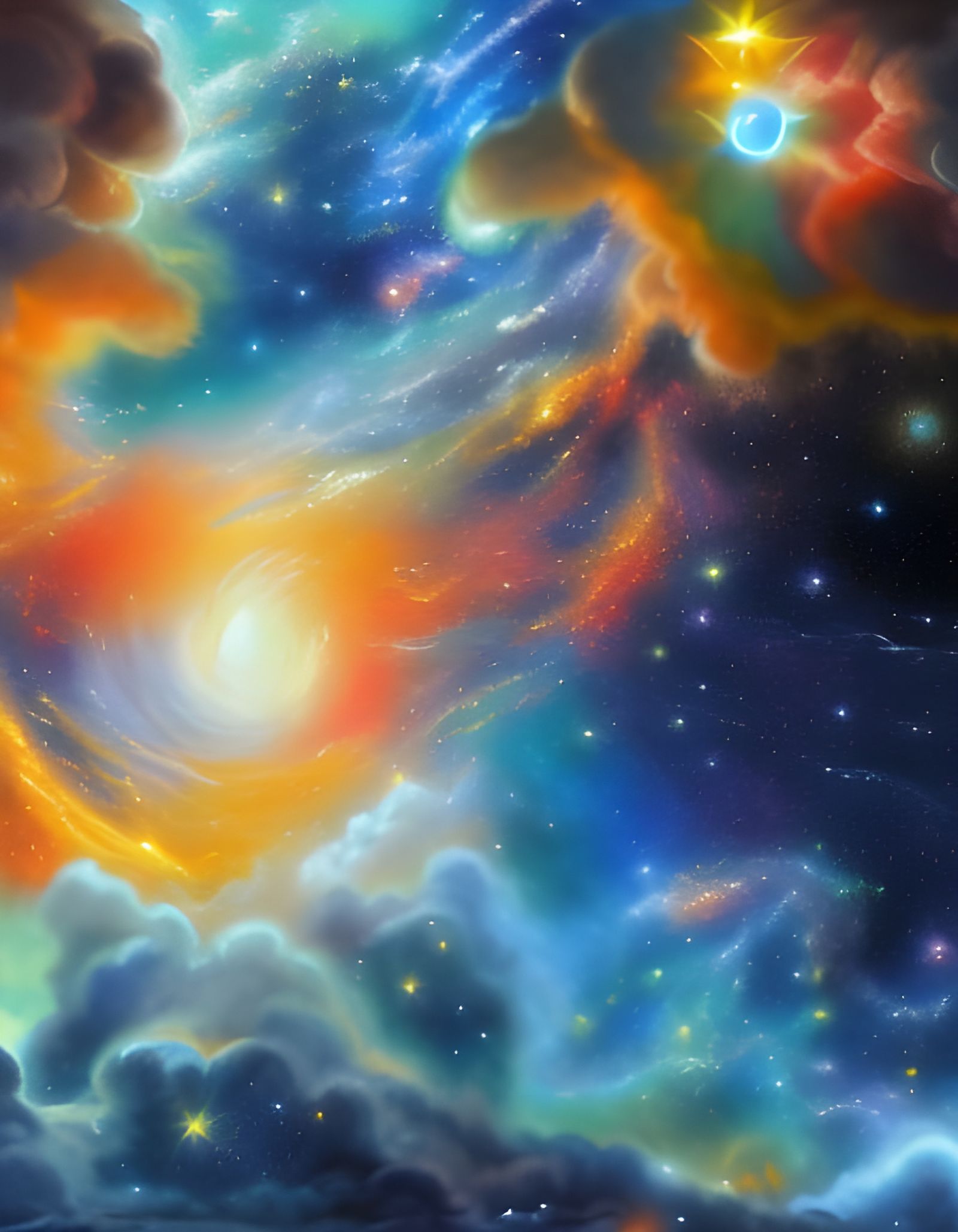 Visionary Cosmic Dreamscape in Anime CGI Style