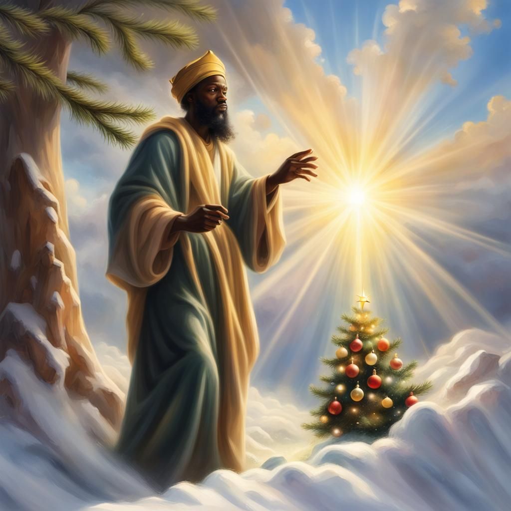 Prophet Jeremiah Cuts Christmas Tree in Divine Light