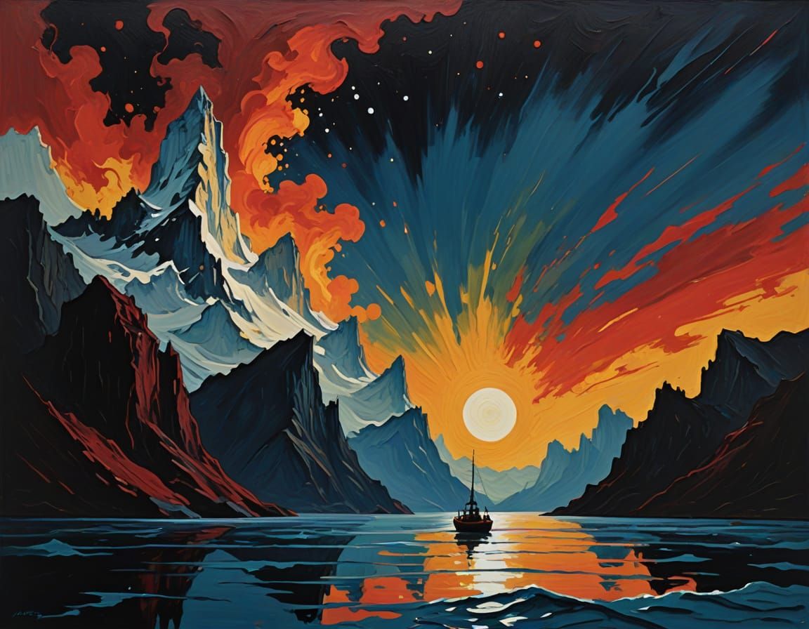 Abstract Voyage in Abstract Expressionist Style