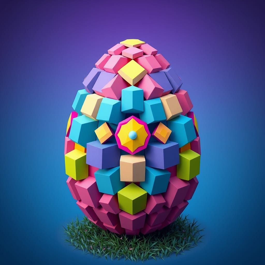 Retrofuturistic Easter Egg in Perfect Harmony
