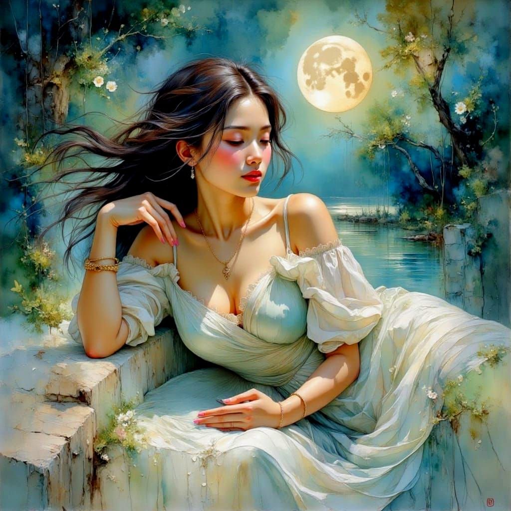 Impasto Painting with Pastel Colors and Textures