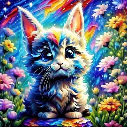 Cute Bunny in Expressionist Neo-Impressionism Style