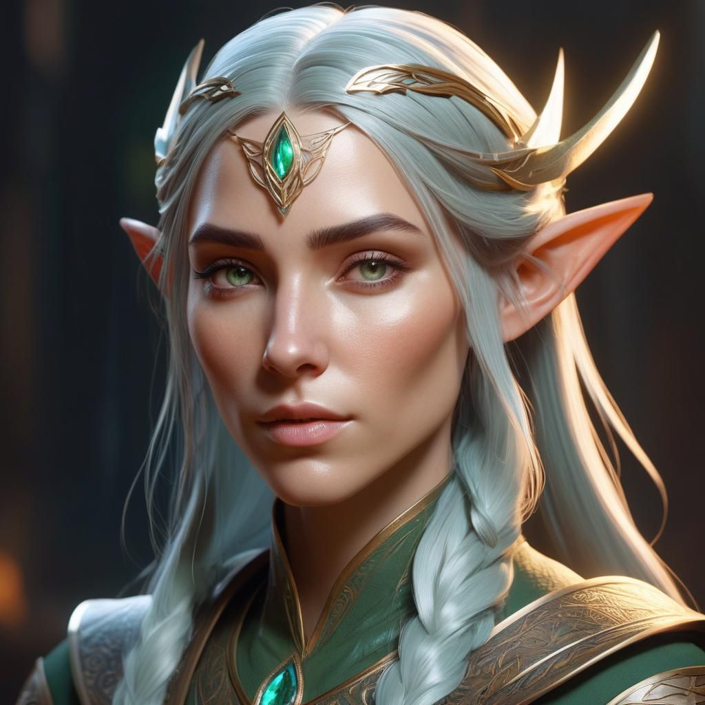 Detailed Elven Woman Portrait in 8K Resolution