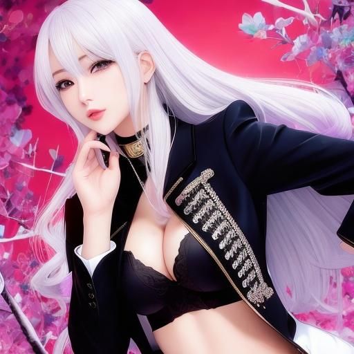 Anime Fashion Model with Rich Adult, Manga Style