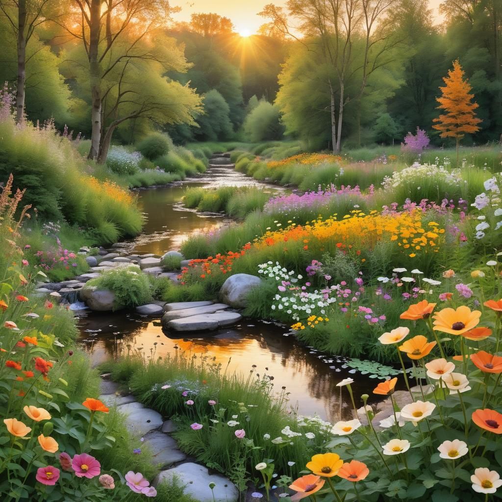 A beautiful flower meadow with patches of African Daisy, Cal...