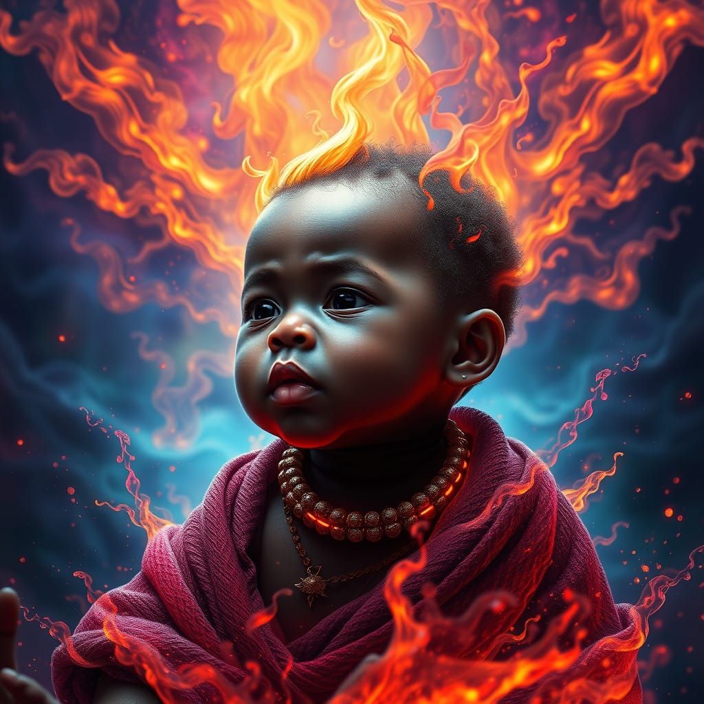 Fantastical Nigerian Baby Emerges From Fiery Flames in Vibra...
