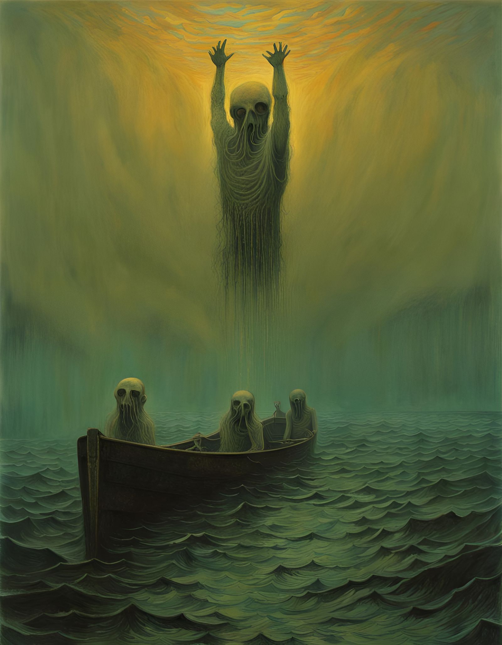 Beksiński-Inspired Horror: Hands from the Deep